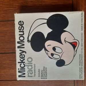 Mickey Mouse Transistorized Radio Antique In Box Never Used. 2 Day Sale🏷